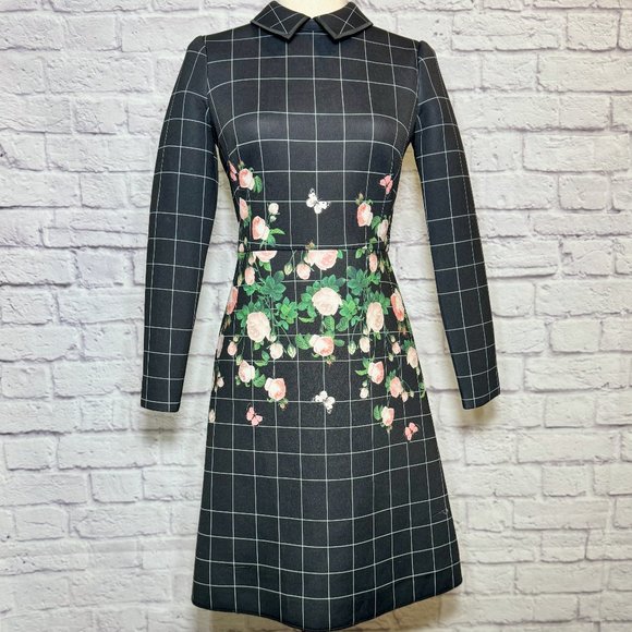 Robe NEXT Imprimé Noir & Blanc Taille 6 - A Line Avec Poches Neuf Étiquettes